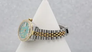 Rolex Lady-Datejust 79173 26MM Turquoise Diamond Dial With Two Tone Jubilee Bracelet