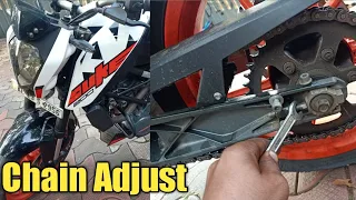 KTM Duke Chain Adjustment |DOT4 VISHNU OMANAKUTTAN  #DOT4