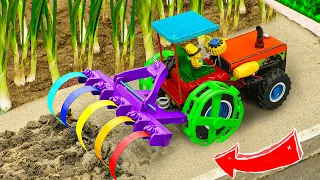 Diy mini tractor making modern agriculture plough machine for grape farming @sanocreator