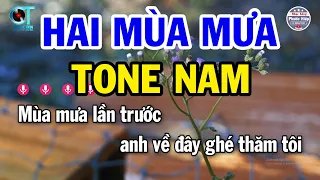 Karaoke Hai Mùa Mưa Tone Nam ( Cm ) Nhạc Sống Mới Nhất 2023 | Phước Hiệp