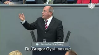 Gregor Gysi, DIE LINKE: Frau Bundeskanzlerin! Ich weiß nicht, wo Sie gerade wieder rumturnen.