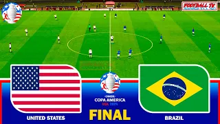 USA vs BRAZIL - FINAL COPA AMERICA 2024 | Full Match & All Goals | eFootball PES Gameplay