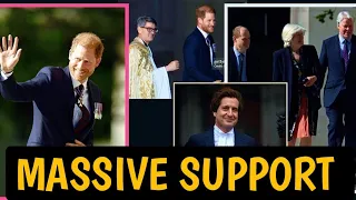 CHEERS as Harry arrives at St.Pauls||Spensers PRESENT to support H||See the PROMINENT people present