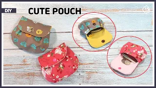 DIY How to make a cute pouch without zipper / free pattern / sewing tutorial [Tendersmile Handmade]