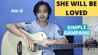 CHORD SIMPLE GAMPANG (She Will Be Loved - Maroon 5) (Tutorial Gitar) Easy Chords!