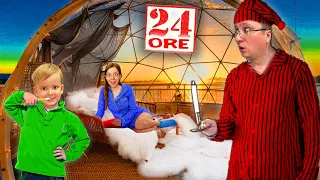 Partea 2 ⏰ 24 de ORE în IGLOO ⛺ Dormim IARNA în CORT 🥶