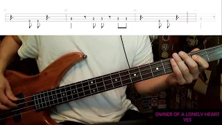 Owner Of A Lonely Heart by Yes - Bass Cover with Tabs Play-Along