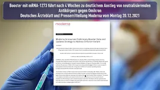 Booster mit mRNA-1273: Deutlicher Anstieg von neutralisierenden Antikörpern nach 4 Wochen