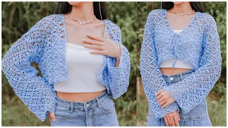 Crochet Floral Lace Cardigan Tutorial | Chenda DIY