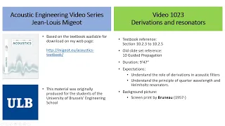 Acoustic engineering 101 - Section 10.2.3 to 10.2.5 - Resonators and derivations in acoustic filters