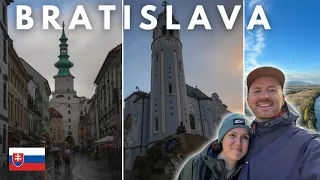 HOW TO SPEND A DAY IN BRATISLAVA (Slovak food, old town, blue church, nightlife) Travel vlog 2024