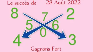 LA CROIX DU JOUR DE 28 AOÛT 2022 DE LOTTO ET LE CALCUL DES PIONS FORT POUR TOUT PAYS