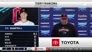 Terry Francona on Cal Quantrill and the Guardians' missed opportunities in their loss to the Braves