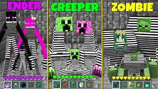 Minecraft HOW to play PRISON MUTANT FAMILY ZOMBIE ENDERMAN CREEPER master monster school my craft