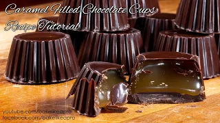 Mini Chocolate Caramel Cups Recipe - Caramel filled Chocolates