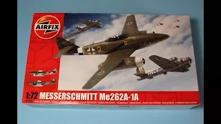 1/72 Airfix Me262 A-1A In Box kit Review, New Tool 2017 A03088