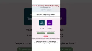 Quickly find your tinnitus frequency using 2 tone challenges! What is your tinnitus frequency???