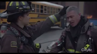 Chicago fire 10x19 Stella and severide kiss