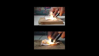 Osmo Pocket 2 slowmotion: Create fire with firesteel (magnesium fire starter). #shorts
