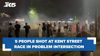 5 people shot at Kent street race at problem intersection, police say