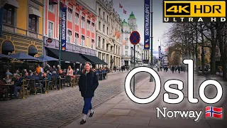 👣Walk with Me in Oslo | Karl Johans gate | 4K HDR | April 2024👣