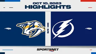 NHL Highlights | Predators vs. Lightning - October 10, 2023