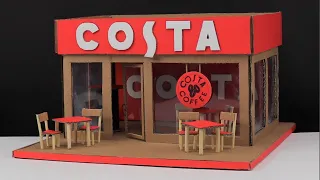 Diy | How To Make Costa Coffe Shop From Cardboard At Home