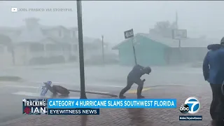 Weather Channel’s Jim Cantore hangs on as Hurricane Ian makes landfall