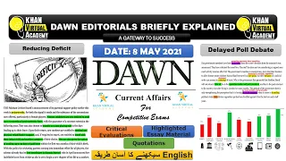 Dawn Newspaper Editorial Analysis || 8 May 2021 || Urdu/Hindi