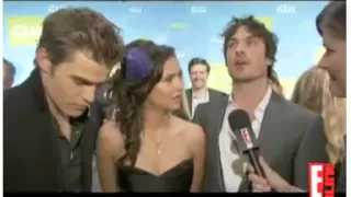 E!Online Kristin interview with Ian Somerhalder, Nina Dobrev & Paul Wesley