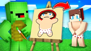 Mikey Use DRAWING MOD for PRANK on JJ in Minecraft! - Maizen