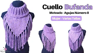 Cuello Bufanda Súper elegante a Dos Agujas – Técnica punto canelón   Vivirtejiendo