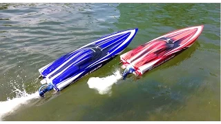 RC ADVENTURES - Duelling Traxxas Spartan Speed Boats and Two DJi Phantoms taking Aerial Footage