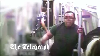 Shocking moment man attacks commuter with a machete on the tube