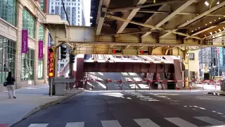 Raising of bridge over the Chicago river