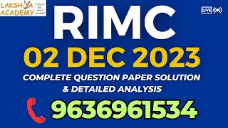 RIMC Exam Dec 2023 paper solution | RIMC Exam paper solution | RIMC Paper solution #rimc_paper