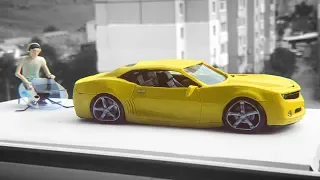 The car has melted under the scorching sun, Chevrolet Camaro from PLASTILINE, crash test