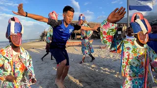 I tried to learn the Garifuna Warrior Dance 🇭🇳 Yancunú, the Mask Dance in Corozal, Honduras