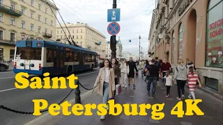 Walk around Saint Petersburg. [4K] Nevsky Prospect.