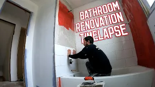 Bathroom Renovation Start to Finish DIY | Before and After | Timelapse
