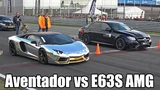 Mercedes-AMG E63S Sedan vs Ferrari F12 vs Lamborghini Aventador