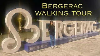 Bergerac, France walking tour. Visit Old Town (airport and train station)