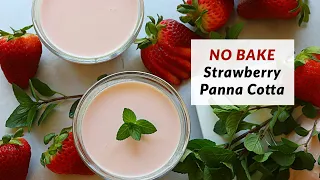 How to Make STRAWBERRY Panna Cotta | Easy Recipe NO BAKE Summer Dessert