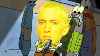 SpongeBob chase music but Eminem is rapping Godzilla over it