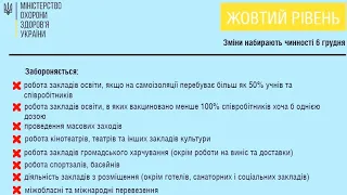 С 6.12.2021 новые правила карантина в Украине. Что изменилось для граждан. Какие ограничения