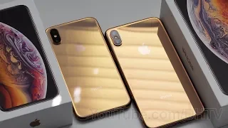 Gold iPhone XS and iPhone XS Max Unboxing - First Boot, Comparison and Accessories
