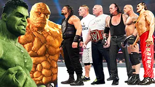 HULK & THE THING vs Roman Reigns, Brock Lesnar, Cena, Khali, The Undertaker & Goldberg