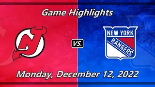 NHL Highlights | New Jersey Devils vs New York Rangers | 12-12-22