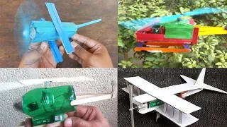 4 Easy DIY Airplane Toys with DC Motor | Popsicle Stick Crafts