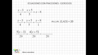 13 Ecuaciones con fracciones - ejercicios I
